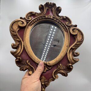 Vintage Florentina Italy Ornate Rococo Gold Gilt red  Mirror